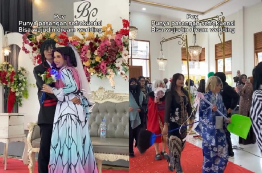  Pernikahan Anti-Mainstream di Tasikmalaya, Pasangan Ini Tampil Cosplay Demon Slayer