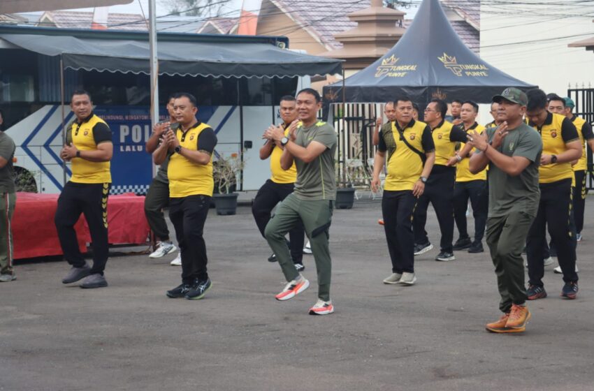  Sinergi Makin Solid, Polres Tanjab Barat Semarakkan Hari Bhayangkara dengan Olahraga Bersama