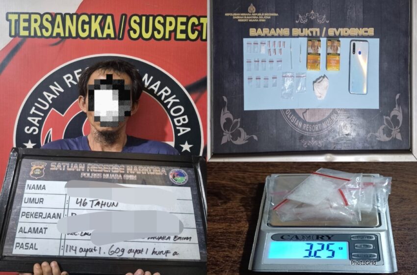  Talang Gabus Digerebek, Satresnarkoba Muara Enim Amankan Terduga Pengedar Sabu