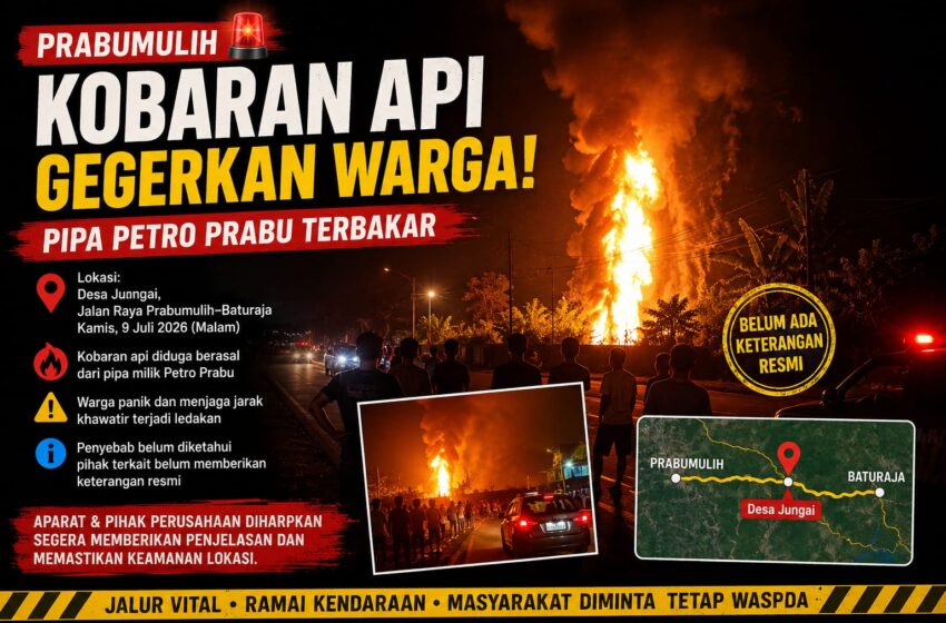  Nyala Api Besar Muncul di Desa Jungai, Warga Berhamburan Menjauh
