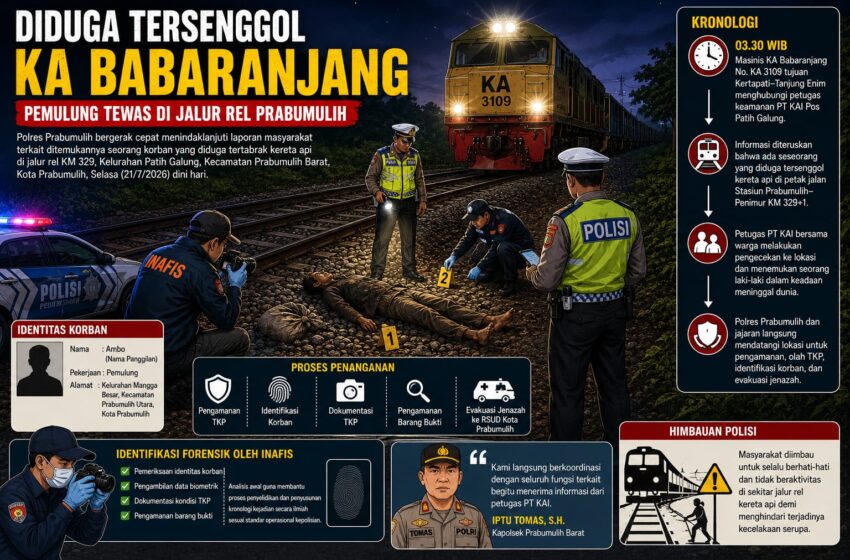  Pemulung Ditemukan Tewas di Jalur Rel Patih Galung, Polisi Selidiki Penyebabnya