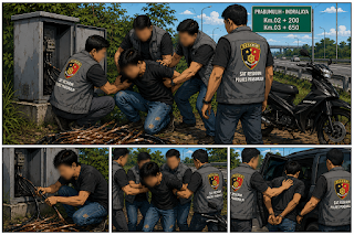  Pencurian Kabel Jalan Tol Berhasil Diungkap, Polisi Sita Motor, Golok, dan Potongan Tembaga