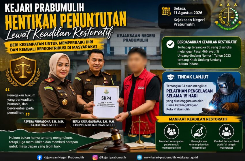  Lewat Restorative Justice, Kejari Prabumulih Dorong SJ Kembali Produktif