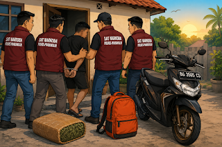  Polisi Amankan 1 Kg Ganja di Rumah Kontrakan, Satu Tersangka Ditangkap
