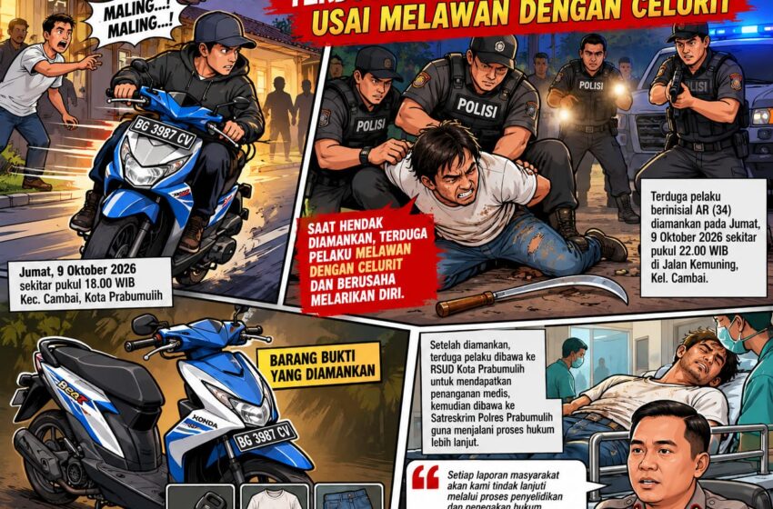  Curanmor di Prabumulih Berujung Penindakan, Terduga Pelaku Disebut Acungkan Celurit